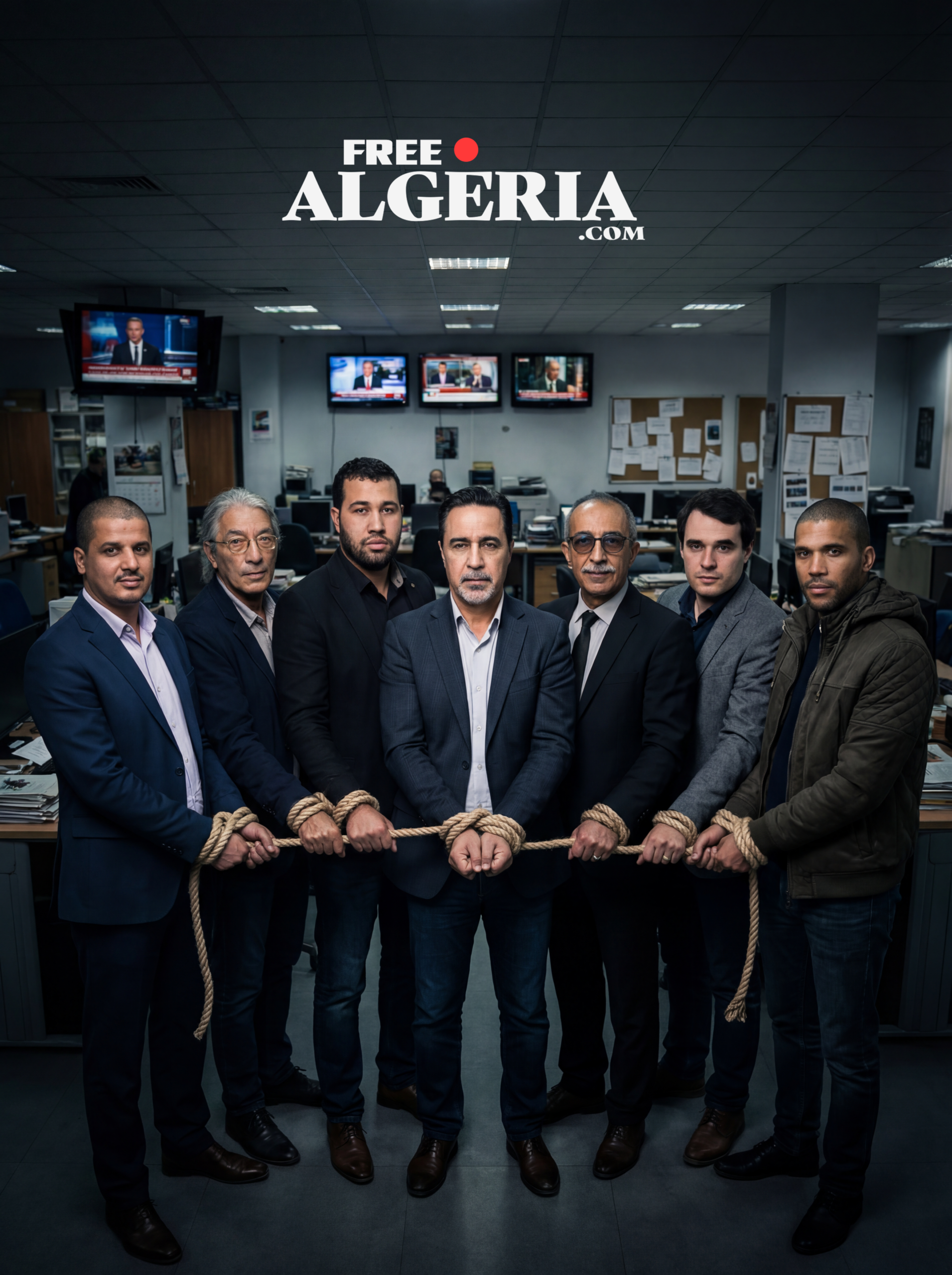 Free For Algeria est un collectif indépendant réunissant des journalistes algériens et européens engagés dans la défense de la liberté de la presse et la protection des professionnels des médias en Algérie. Fondé dans un contexte de recul progressif des libertés publiques, le collectif s’est structuré face à la dégradation de la situation depuis 2019, marquée par une multiplication des poursuites judiciaires, des arrestations, des pressions administratives et des restrictions visant les journalistes indépendants et les médias critiques. Depuis son arrivée au pouvoir, Abdelmadjid Tebboune a progressivement consolidé son contrôle sur l’espace politique et médiatique, mettant en œuvre des mesures qui ont contribué à affaiblir toute forme d’opposition et de voix critique, dans un contexte marqué par les débats autour d’un troisième mandat présidentiel. En raison du climat actuel et des risques réels de représailles, les membres du collectif ont choisi de ne pas rendre publics leurs noms. Cette décision vise à protéger leurs familles et leurs proches, qui pourraient être exposés à des pressions, des intimidations ou d’éventuelles mesures de rétorsion. Malgré ces contraintes, Free For Algeria poursuit son engagement avec détermination, dans le respect des principes de liberté, d’indépendance et de solidarité.