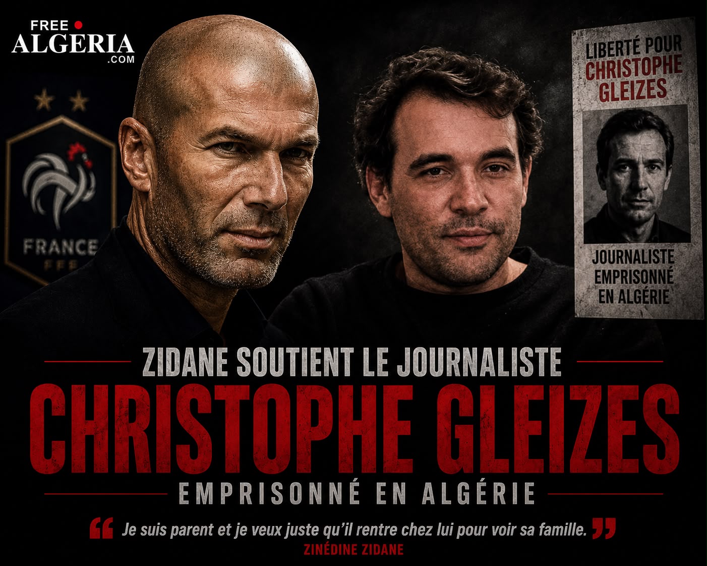 Zinédine Zidane a défendu le journaliste français Christophe Gleizes. C’est un choix parfaitement logique et naturel. Zidane est français avant tout et il a pleinement le droit de soutenir un journaliste de son pays lorsqu’il estime que celui-ci est victime d’une injustice ou qu’il mérite d’être défendu. Ce qui est plus surprenant, en revanche, c’est la vague d’insultes et de critiques dont il a fait l’objet de la part de certains Algériens. Chacun est libre d’être en désaccord avec sa position, mais le débat ne devrait jamais se transformer en attaques personnelles. Il faut aussi regarder les faits avec objectivité. Zidane est né en France, y a grandi et y a été formé. C’est la France qui lui a offert les infrastructures, les entraîneurs, les centres de formation et les opportunités qui lui ont permis de devenir l’un des plus grands footballeurs de l’histoire. Soyons réalistes : s’il avait grandi en Algérie à cette époque, aurait-il bénéficié des mêmes conditions pour construire une carrière exceptionnelle ? Personne ne peut l’affirmer avec certitude, mais il est indéniable que le système sportif français a joué un rôle majeur dans son ascension. Reconnaître ce que la France a apporté à Zidane ne revient pas à renier ses origines algériennes. Les deux réalités peuvent coexister. Zidane n’a jamais caché ses racines familiales, mais il n’a jamais caché non plus son attachement à la France, le pays qui lui a permis de réaliser son rêve. On peut partager ou non ses prises de position. En revanche, l’insulter parce qu’il exprime une opinion en tant que citoyen français n’est ni juste ni constructif. Le respect des opinions et des personnes devrait toujours primer sur les passions politiques. freealgeri